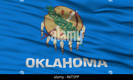 Closeup Oklahoma Flag, USA state Stock Photo