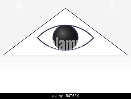 The masonic symbol of the eye in the triangle. God's Eye Stock Vector