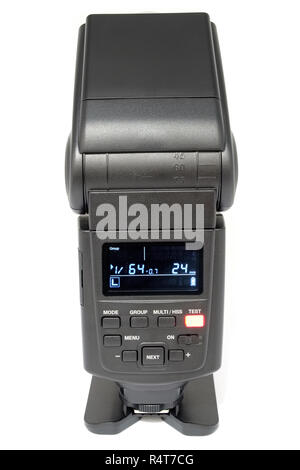 Largs, Scotland, UK - November 22, 2018: Cactus RF60X Camera Speed Light or Flash gun an inexpensive and popular flash strobe and isolated on a white  Stock Photo