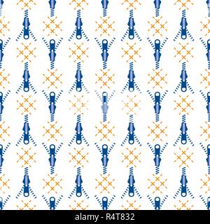 Seamless pattern with zipper. Sewing and needlework background. Template for design, fabric, print. Stock Vector