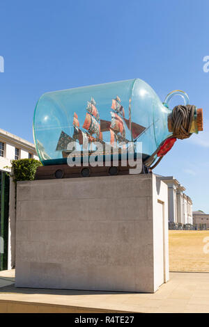 Nelson's Ship in a Bottle, HMS Victory, Yinka Shonibare, 2010–2012, National Maritime Museum, Greenwich, London, England, UK, GB, Stock Photo