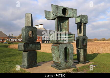 Sculptures by Barbara Hepworth at Snape Maltings near Aldeburgh Suffolk ...