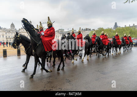 London, UK - April 28, 2018: March of horse guards in London on the National Day of Mourning Stock Photo