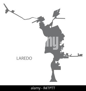 Laredo Texas city map grey illustration silhouette Stock Vector