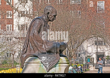 Gandhi Statue, Tavistock Square, London, England; Stock Photo