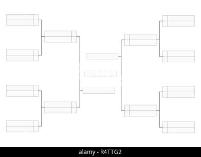 Empty tournament bracket template for word contest infographics Stock Vector