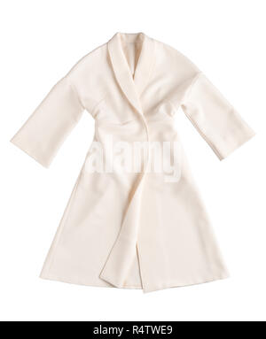 isolated women's long coat white background Stock Photo - Alamy
