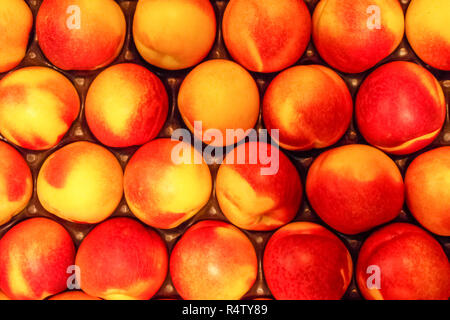 Fresh and organic peach fruits Stock Photo