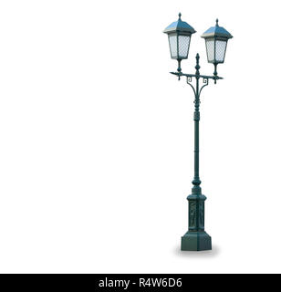 Old vintage stret lamp isolated over white Stock Photo