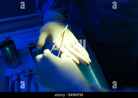 The doctor in the operating room for surgery Stock Photo