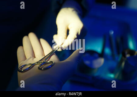 The doctor in the operating room for surgery Stock Photo