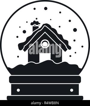 Wood house glass ball icon. Simple illustration of wood house glass ball vector icon for web design isolated on white background Stock Vector