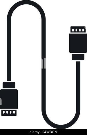 Charging vape cable icon. Simple illustration of charging vape cable vector icon for web design isolated on white background Stock Vector