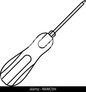 Screwdriver icon. Outline screwdriver vector icon for web design isolated on white background Stock Vector