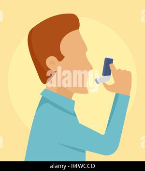 Cartoon Character Using Inhaler Asthma inhaler cartoon character design on a surprised gesture Stock ...