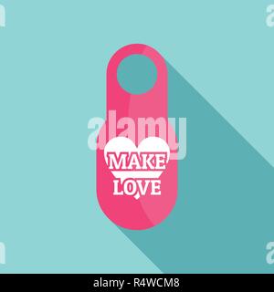 Make love door tag icon. Flat illustration of make love door tag vector icon for web design Stock Vector