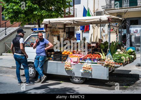 Fruit seller, Monreale, Sicily, Italy, Europe. Stock Photo