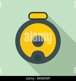 Top view robot vacuum cleaner icon. Flat illustration of top view robot vacuum cleaner vector icon for web design Stock Vector