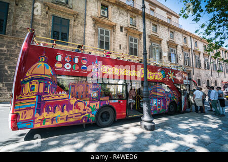 Tourist bus it the Palermo, Sicily, Italy, Europe. Stock Photo