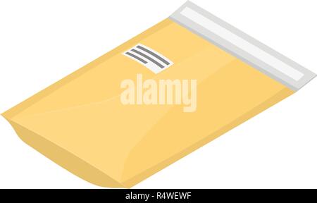 Letter packet icon. Isometric of letter packet vector icon for web design isolated on white background Stock Vector