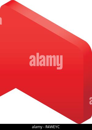 Red bubble speech icon. Isometric of red bubble speech vector icon for web design isolated on white background Stock Vector