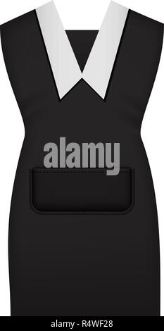 Black woman apron mockup. Realistic illustration of black woman apron ...