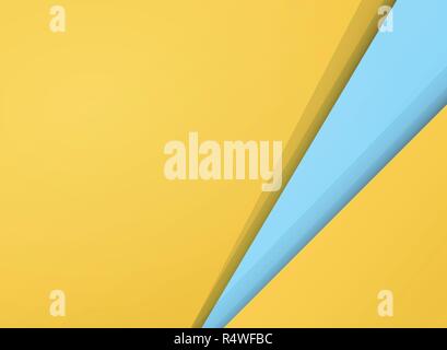 Abstract of simple gradient yellow and blue paper cut background, vector eps10 Stock Vector