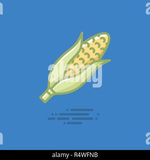 Corn cob filled line icon. Healthy vegetable vector symbol. Stock Vector