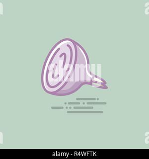 Pink onion filled line icon. Healthy vegetable vector symbol. Stock Vector