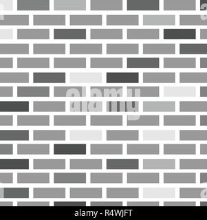 Vector illustration. Brick wall of gray bricks of different colors Stock Vector