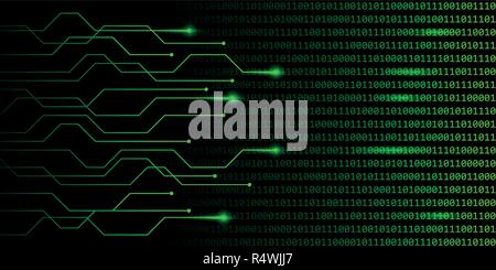 web digital technology green binary code communication vector illustration EPS10 Stock Vector