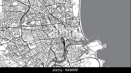 Urban vector city map of Aberdeen, Scotland Stock Vector