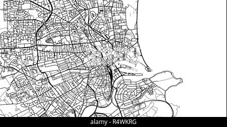 Urban vector city map of Aberdeen, Scotland Stock Vector