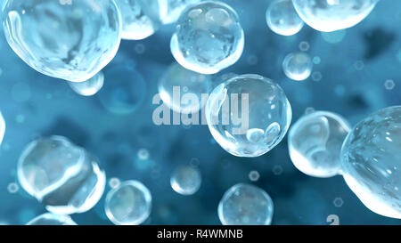 Abstract science background with bubbles. 3d render illustration Stock Photo