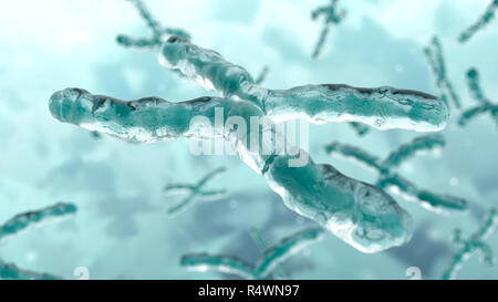 3d illustration of chromosome. DNA. Genetic concept background Stock Photo