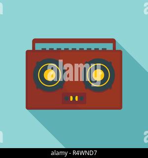 Classic boombox with cassette player is playing music Stock Vector ...