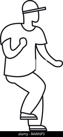 Hip hop dancer icon. Outline hip hop dancer vector icon for web design isolated on white background Stock Vector