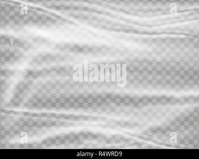 Realistic plastic polyethylene wrap vector texture on abstract background. Stock Vector