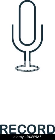 Record creative icon. Simple element illustration. Record concept symbol design from audio buttons collection. Perfect for web design, apps, software, print. Stock Vector