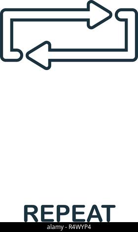 Repeat creative icon. Simple element illustration. Repeat concept symbol design from audio buttons collection. Perfect for web design, apps, software, print. Stock Vector