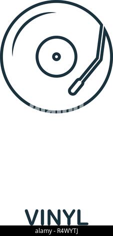 Vinyl creative icon. Simple element illustration. Vinyl concept symbol design from audio buttons collection. Perfect for web design, apps, software, print. Stock Vector