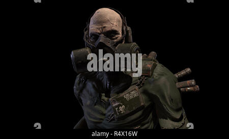 Nuclear post-apocalypse mutant soldier 3d render Stock Photo - Alamy