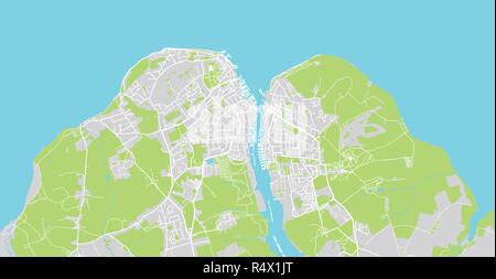 Urban vector city map of Cowes, England Stock Vector