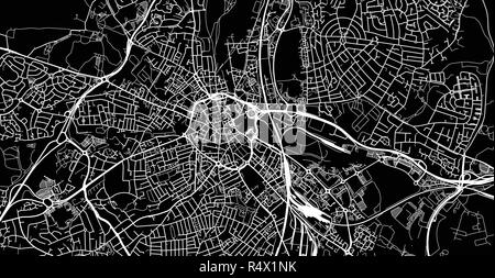 Urban vector city map of Derby, England Stock Vector