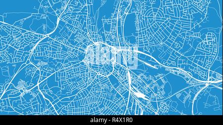 Urban vector city map of Derby, England Stock Vector