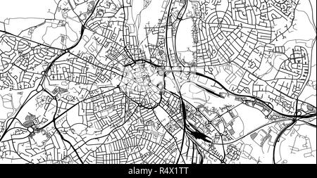 Urban vector city map of Derby, England Stock Vector