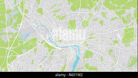 Urban Vector City Map Of Ipswich England R4x1w2 