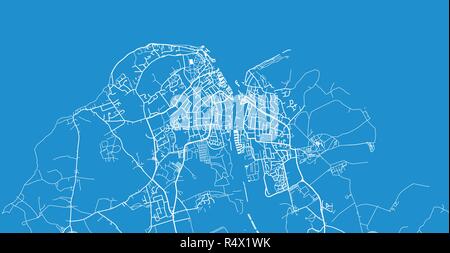 Urban vector city map of Cowes, England Stock Vector