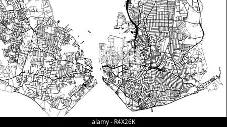 Urban vector city map of Portsmouth, England Stock Vector