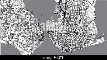 Urban vector city map of Portsmouth, England Stock Vector